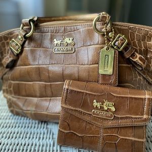 Coach-Madison Satchel, Embossed Exotic Croc